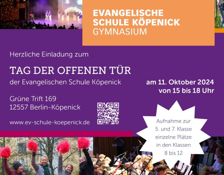 Evangelische Schule Köpenick: Einladung zum Tag der offenen Tür