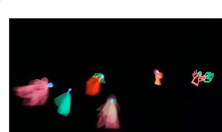 „Engel haben Himmelslieder“- Grundschüler*innen der Evangelischen Schule Neukölln führen Schwarzlichttheater auf